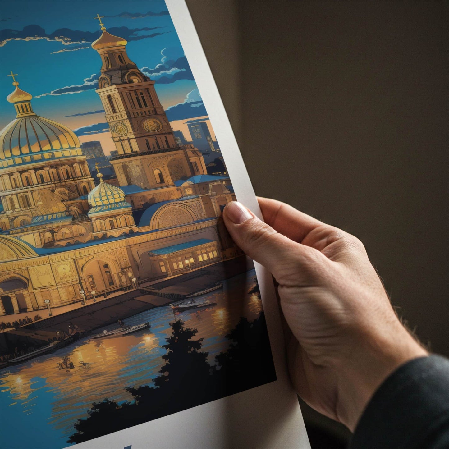 Kyiv Poster - Ukraine Travel Print - Golden Dome River Home Decor
