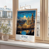Kyiv Poster - Ukraine Travel Print - Golden Dome River Home Decor
