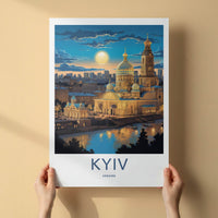 Kyiv Poster - Ukraine Travel Print - Golden Dome River Home Decor