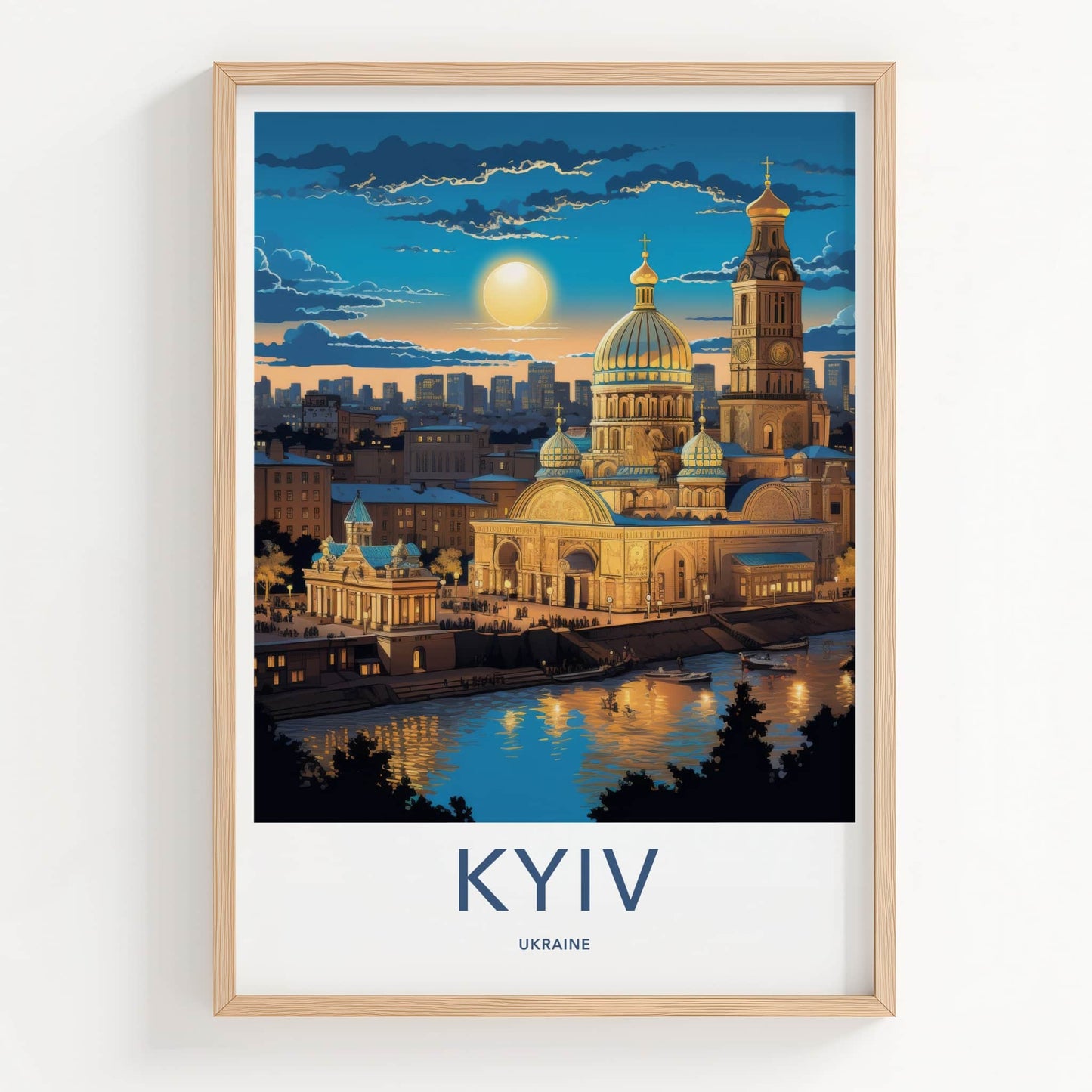 Kyiv Poster - Ukraine Travel Print - Golden Dome River Home Decor