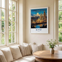 Kyiv Poster - Ukraine Travel Print - Golden Dome River Home Decor