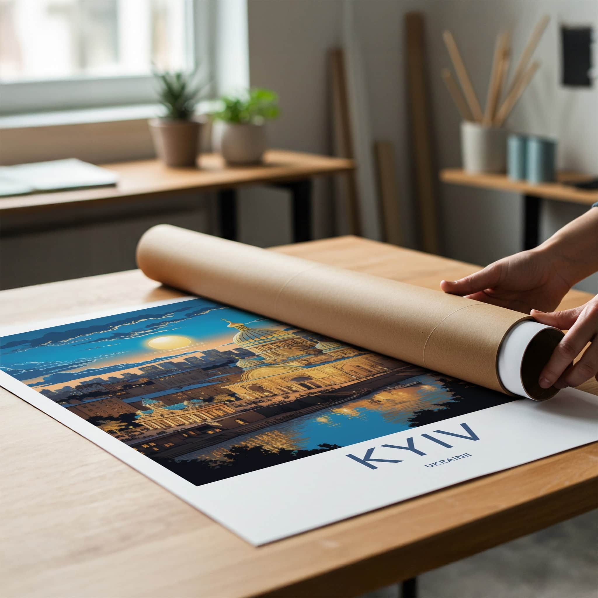 Kyiv Poster - Ukraine Travel Print - Golden Dome River Home Decor