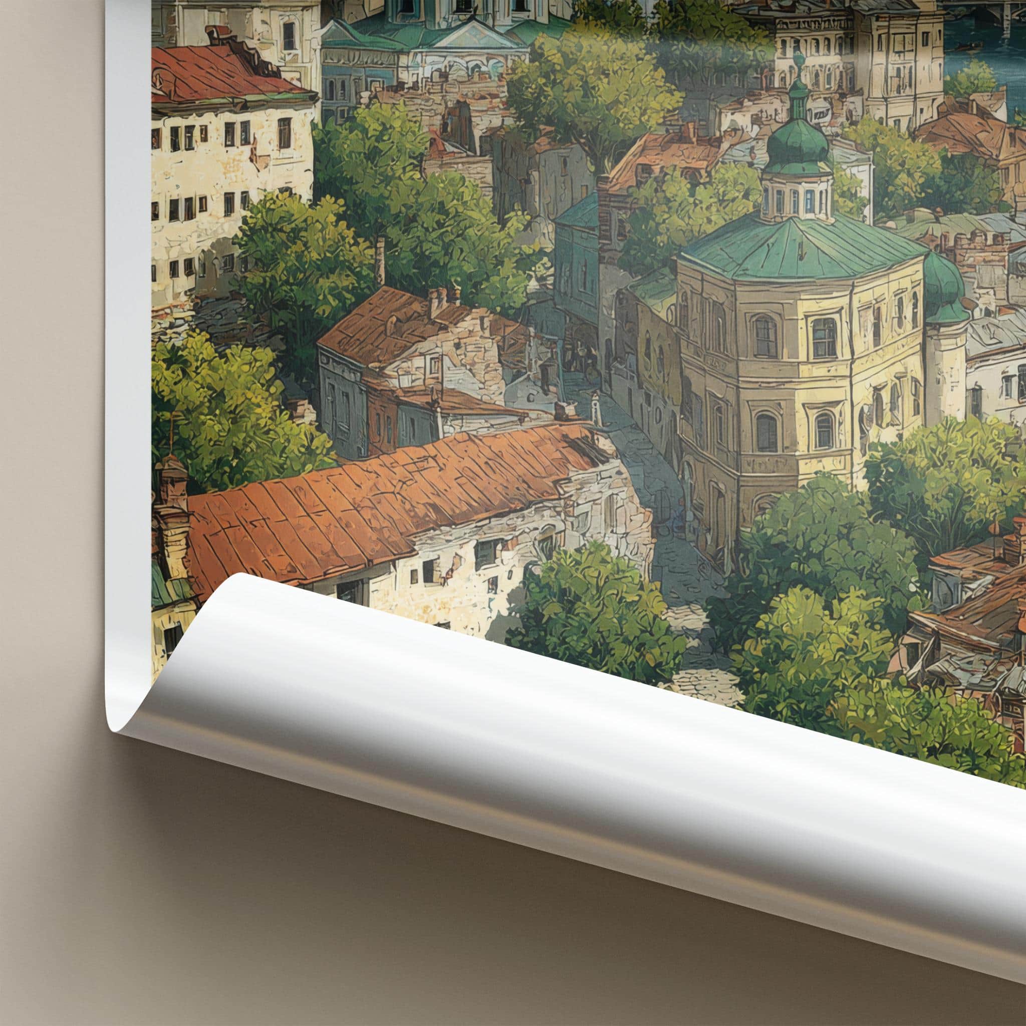 Kyiv Poster - Ukraine Wall Art - Domed Churches River Home Decor