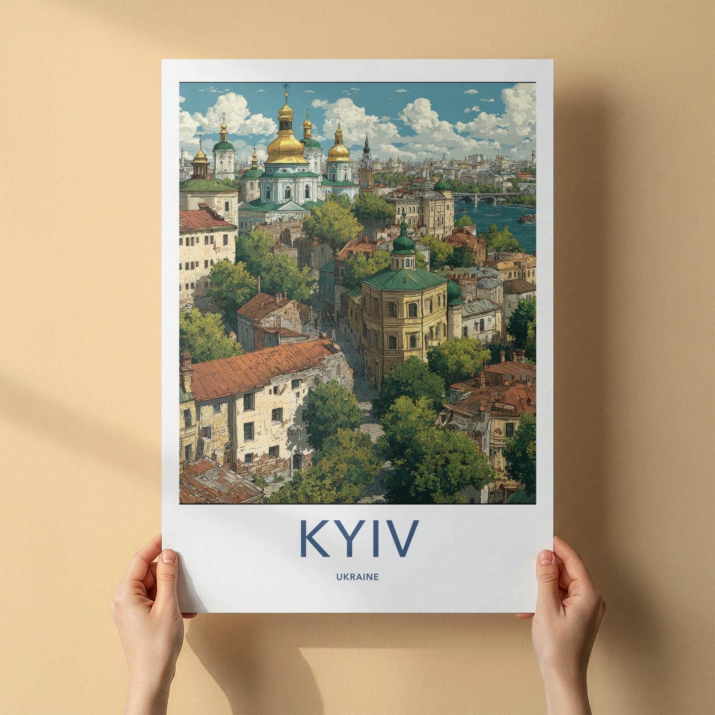 Kyiv Poster - Ukraine Wall Art - Domed Churches River Home Decor