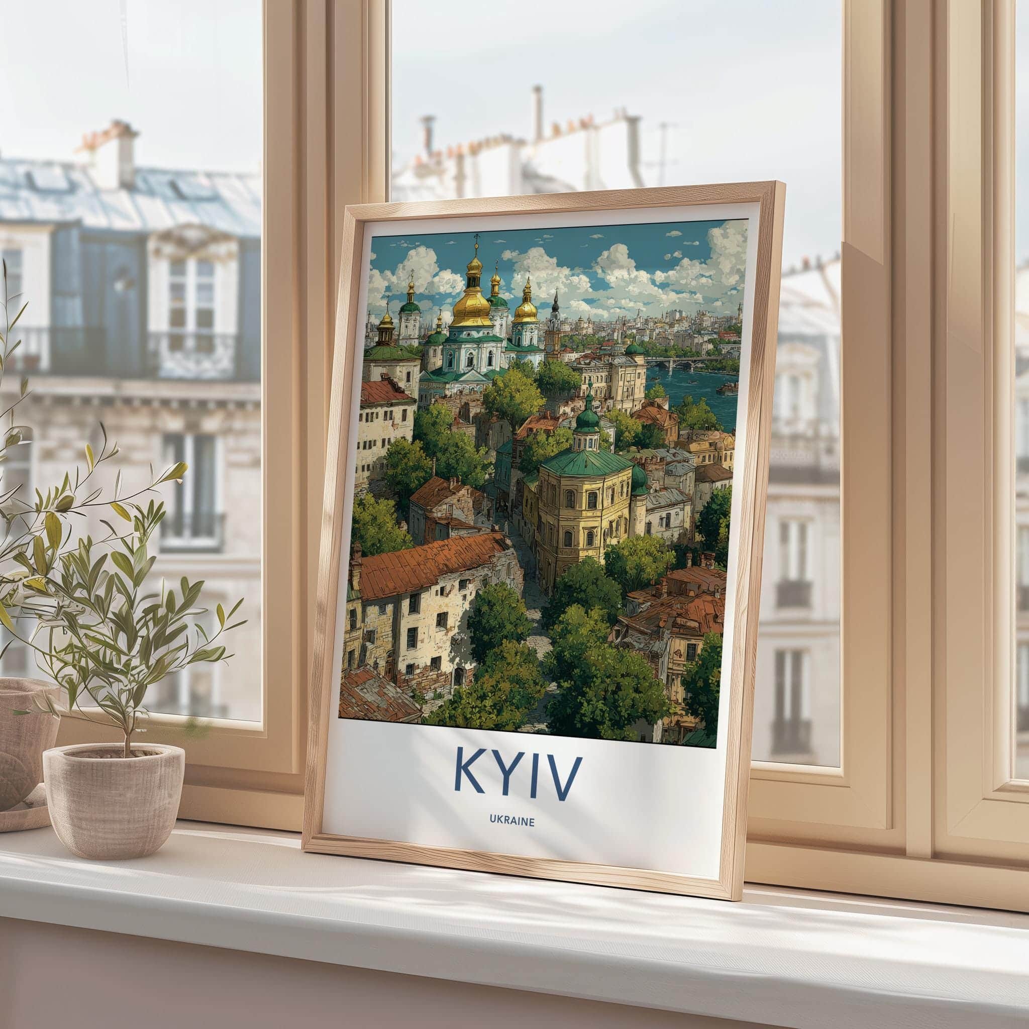 Kyiv Poster - Ukraine Wall Art - Domed Churches River Home Decor