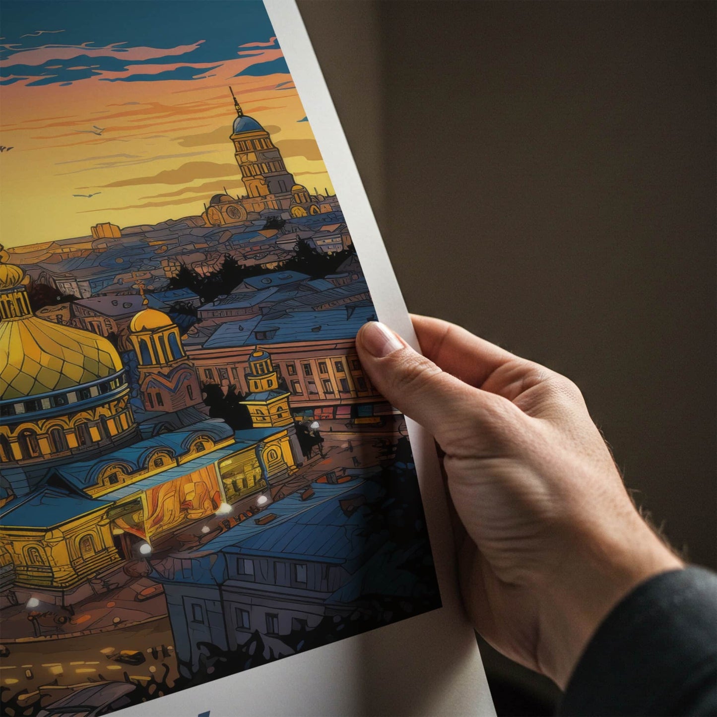 Kyiv Poster - Ukraine Wall Art - Golden Domes Sunset Home Decor