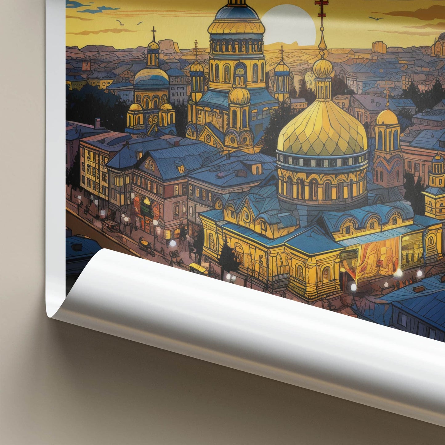 Kyiv Poster - Ukraine Wall Art - Golden Domes Sunset Home Decor