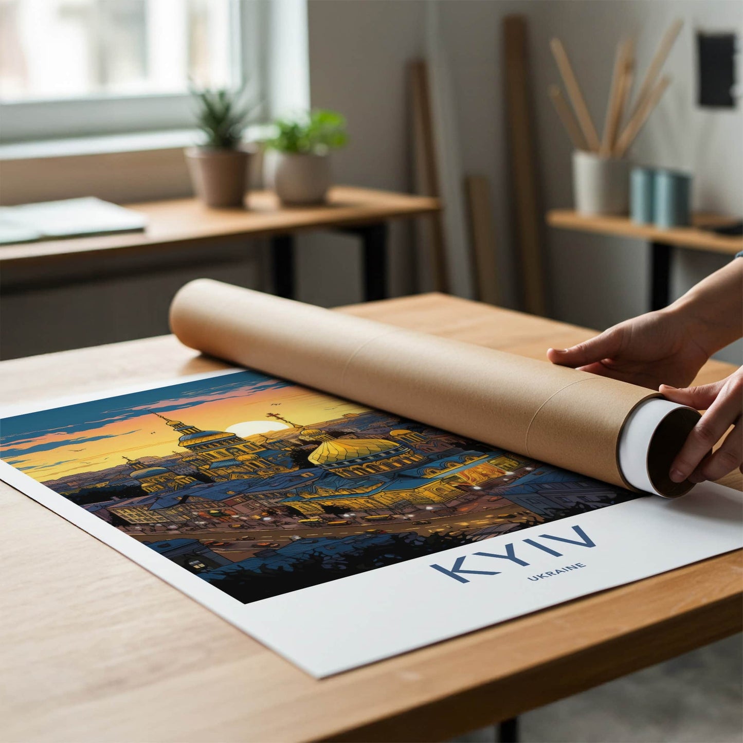 Kyiv Poster - Ukraine Wall Art - Golden Domes Sunset Home Decor