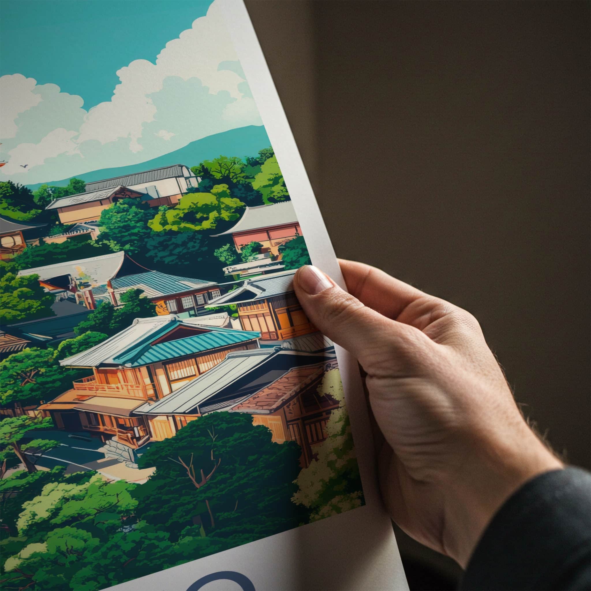 Kyoto Poster - Japan Travel Art - Traditional Japanese Architecture Wall Decor