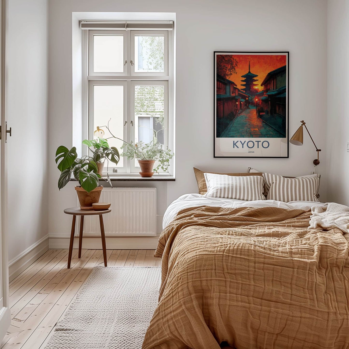 Kyoto Poster - Japan Wall Art - Pagoda Sunset Street Home Decor