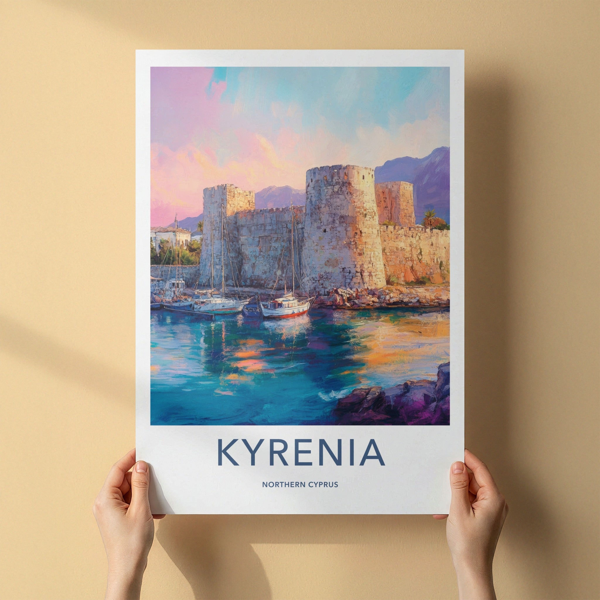 Kyrenia Poster - Cyprus Travel Art - Ancient Harbor Fortress Home Decor