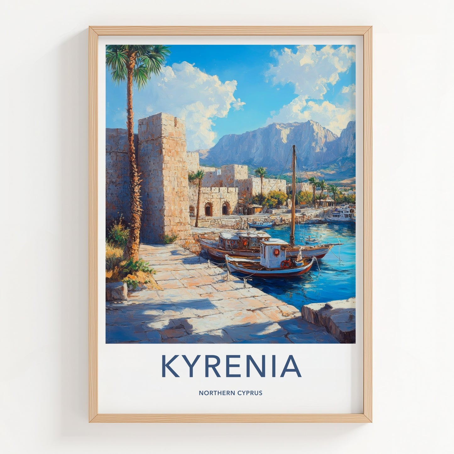 Kyrenia Poster - Cyprus Wall Art - Historic Harbor Boats Home Decor