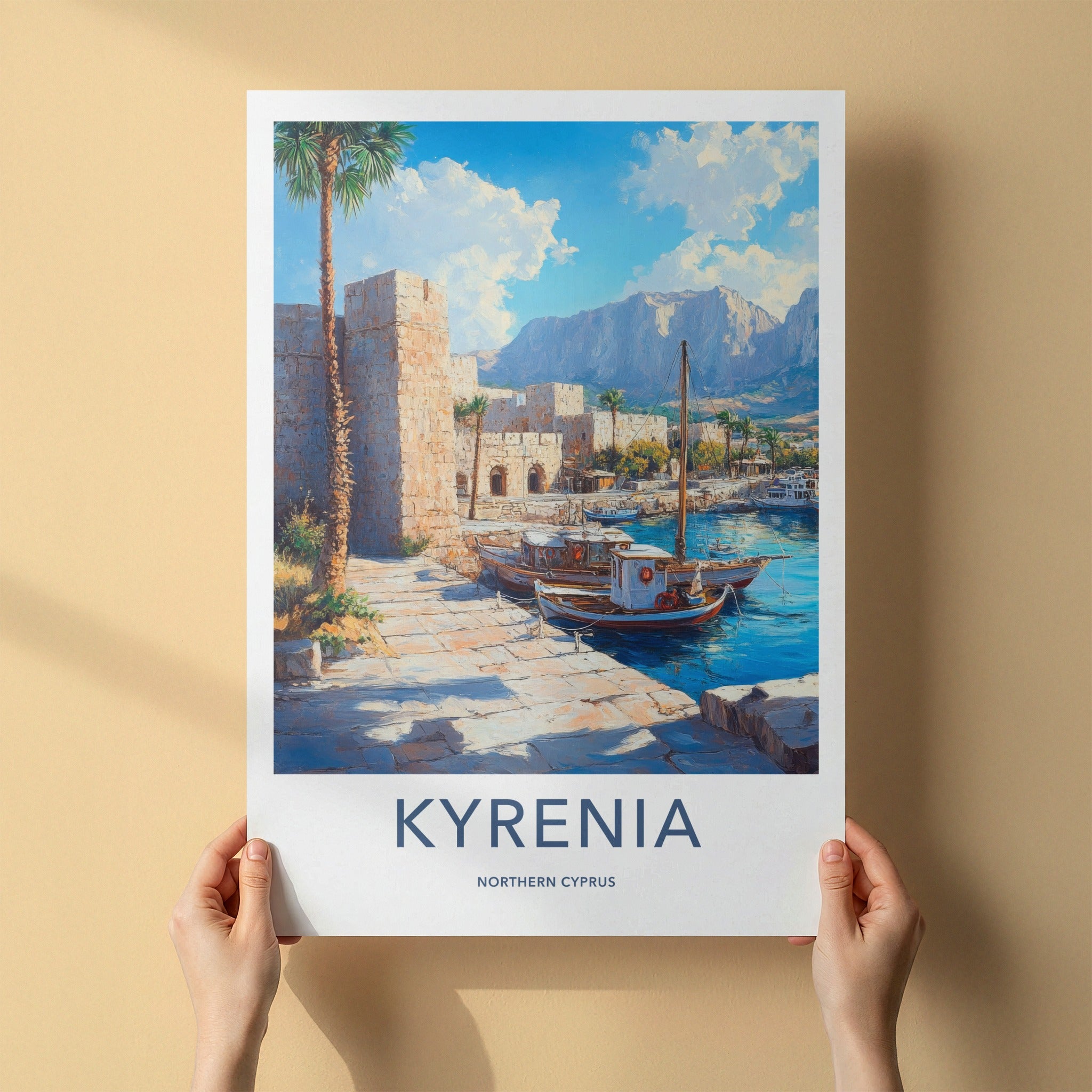Kyrenia Poster - Cyprus Wall Art - Historic Harbor Boats Home Decor