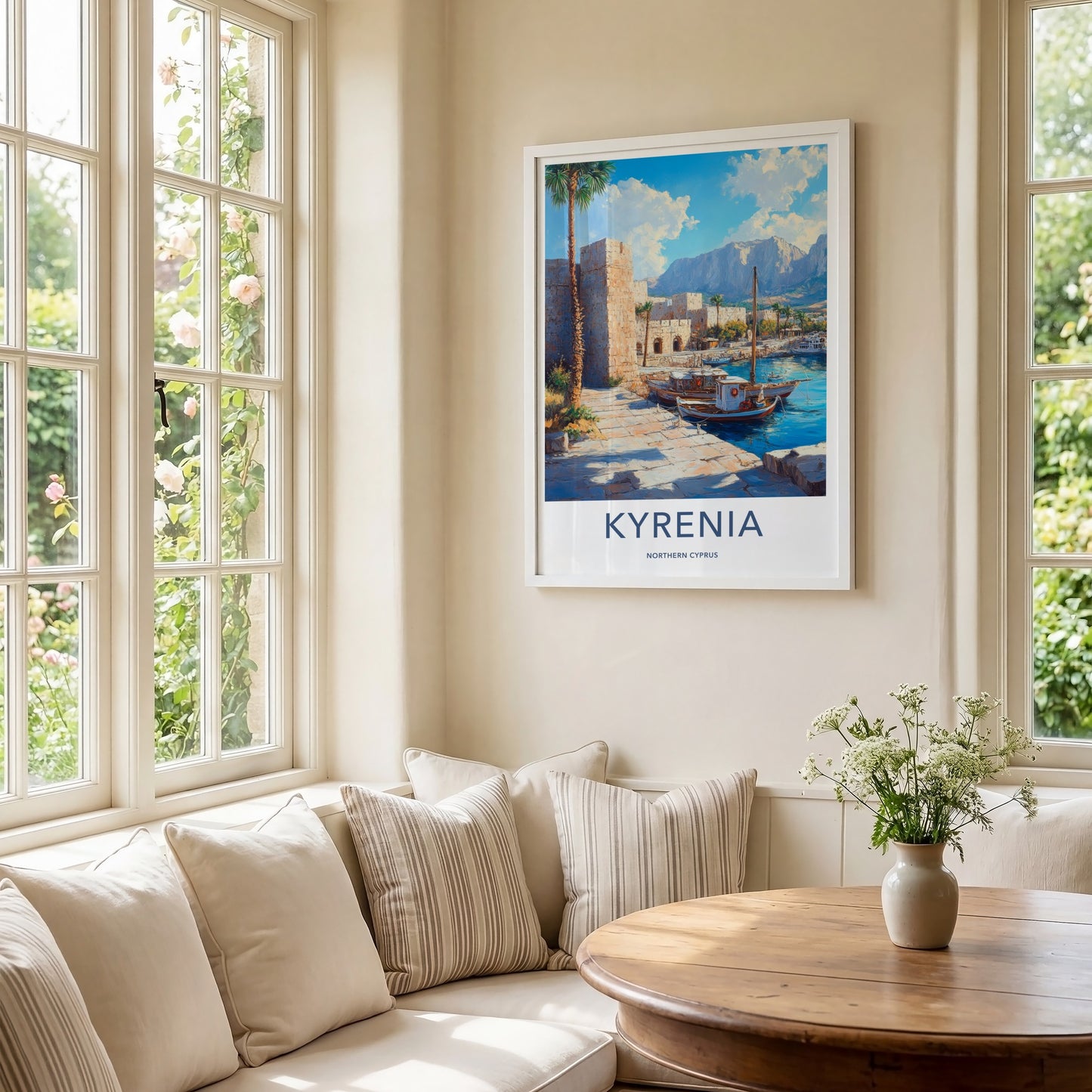 Kyrenia Poster - Cyprus Wall Art - Historic Harbor Boats Home Decor