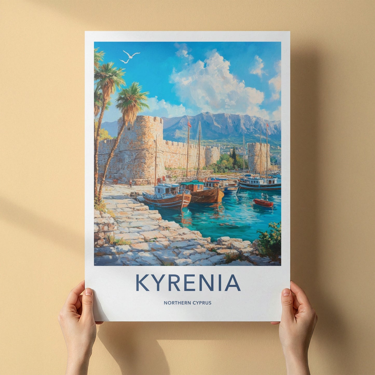 Kyrenia Poster - Cyprus Wall Art - Historic Harbor Boats Home Decor