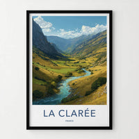 La Claree Poster - France Travel Art - Alpine River Valley Home Decor