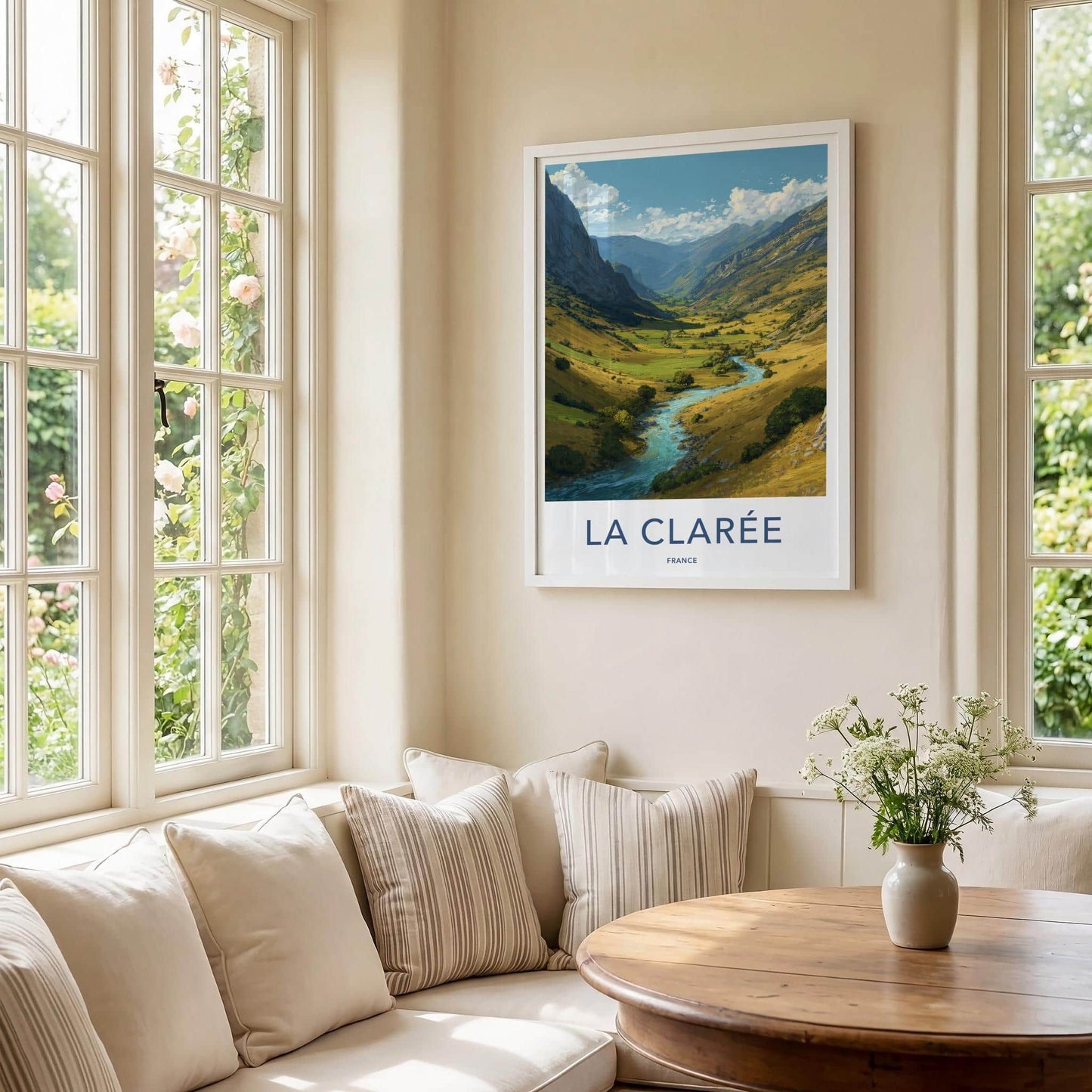 La Claree Poster - France Travel Art - Alpine River Valley Home Decor