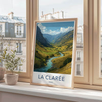 La Claree Poster - France Travel Art - Alpine River Valley Home Decor