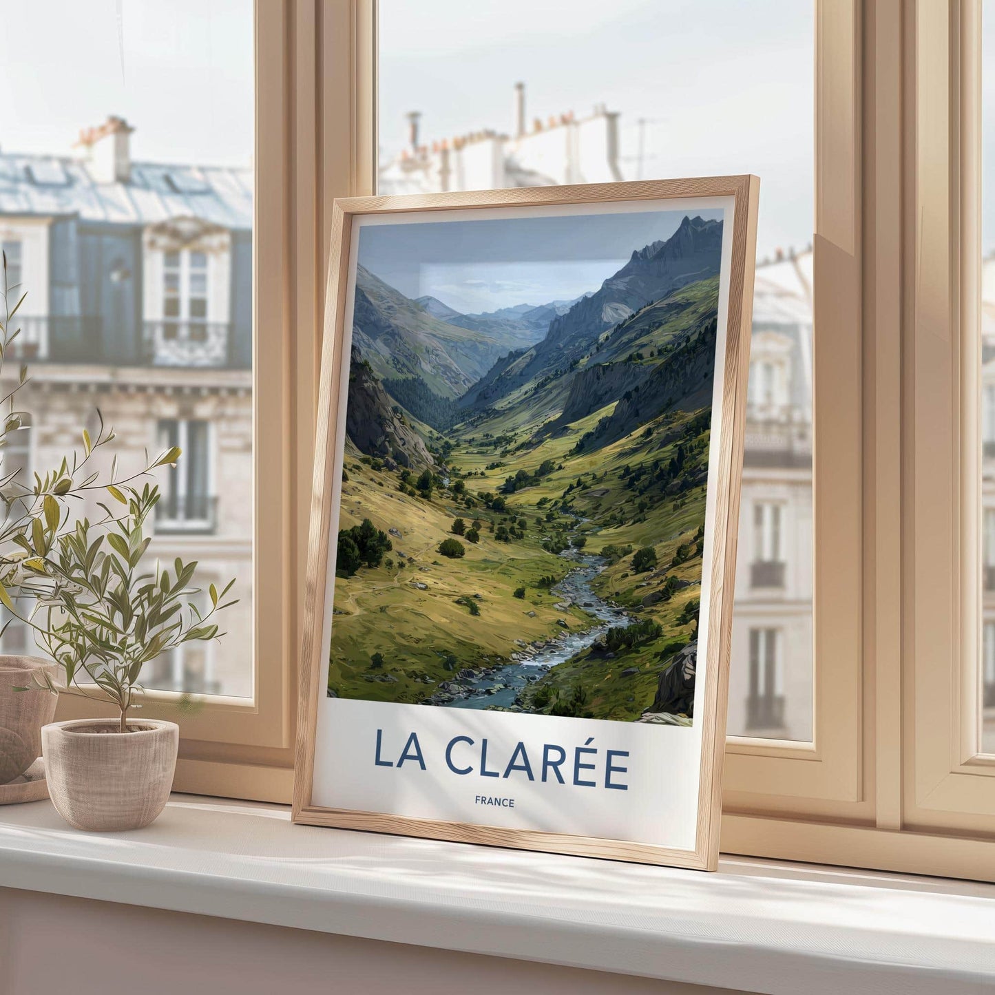 La Claree Poster - France Travel Art - Green Mountain Stream Home Decor