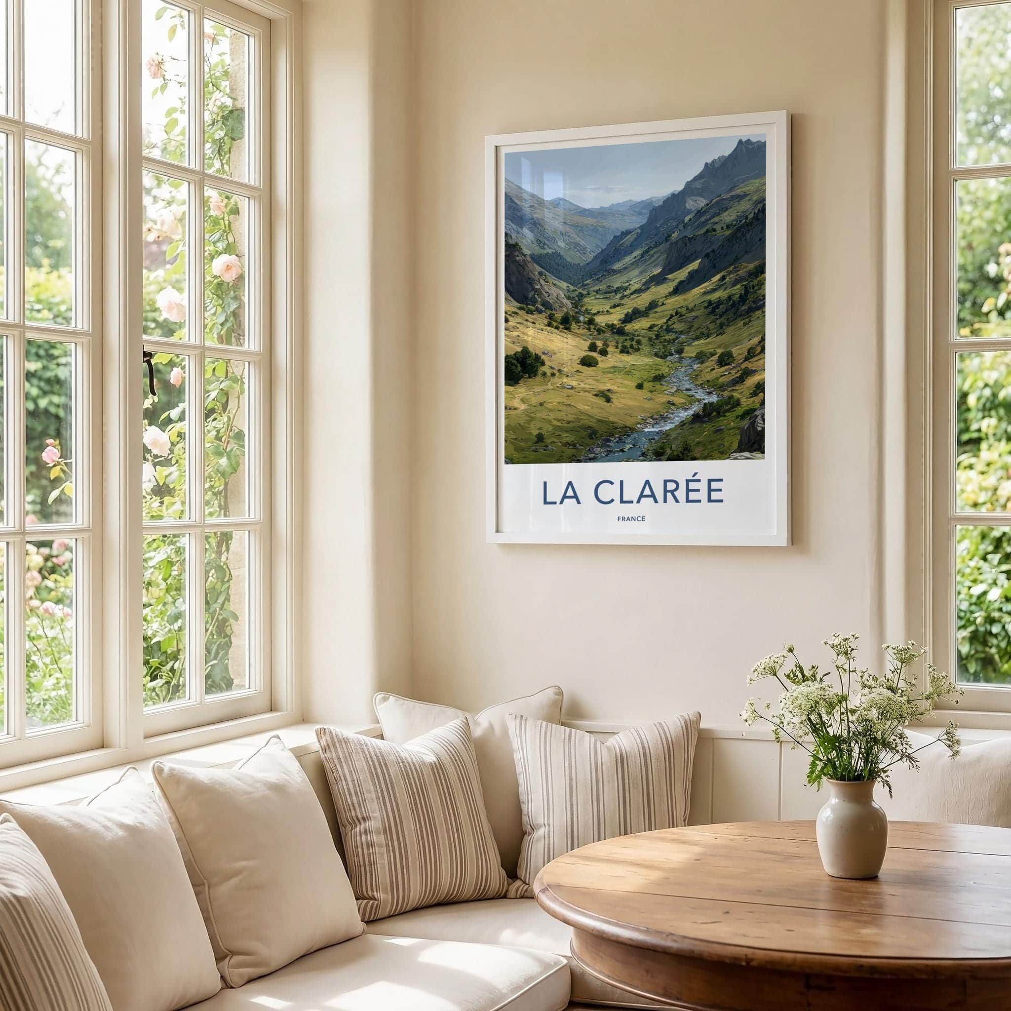 La Claree Poster - France Travel Art - Green Mountain Stream Home Decor