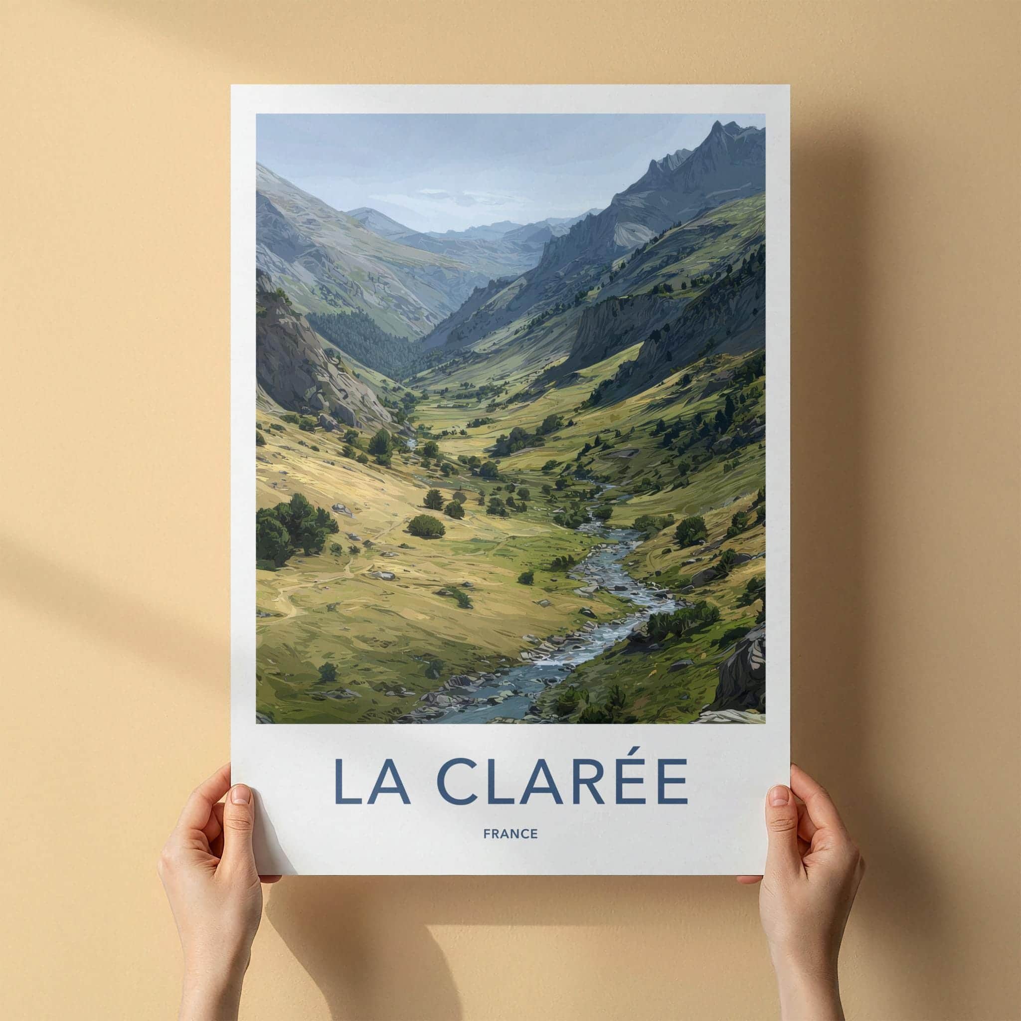 La Claree Poster - France Travel Art - Green Mountain Stream Home Decor