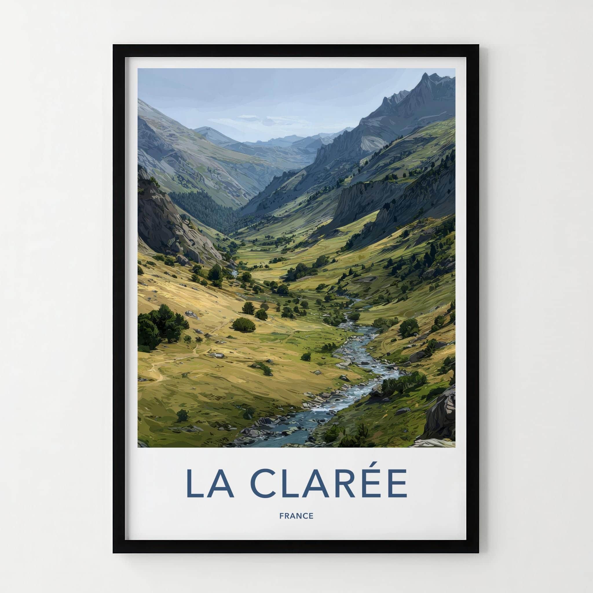 La Claree Poster - France Travel Art - Green Mountain Stream Home Decor