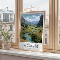 La Claree Poster - France Travel Art - Green Valley Stream Home Decor