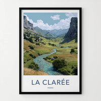 La Claree Poster - France Travel Art - Green Valley Stream Home Decor