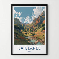 La Claree Poster - France Travel Art - Lush Mountain Valley Home Decor