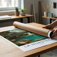 La Huasteca Poster - Mexico Travel Art - Turquoise Water Falls Home Decor