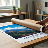 La Palma Poster - Spain Travel Art - Lush Volcanic Coast Wall Decor
