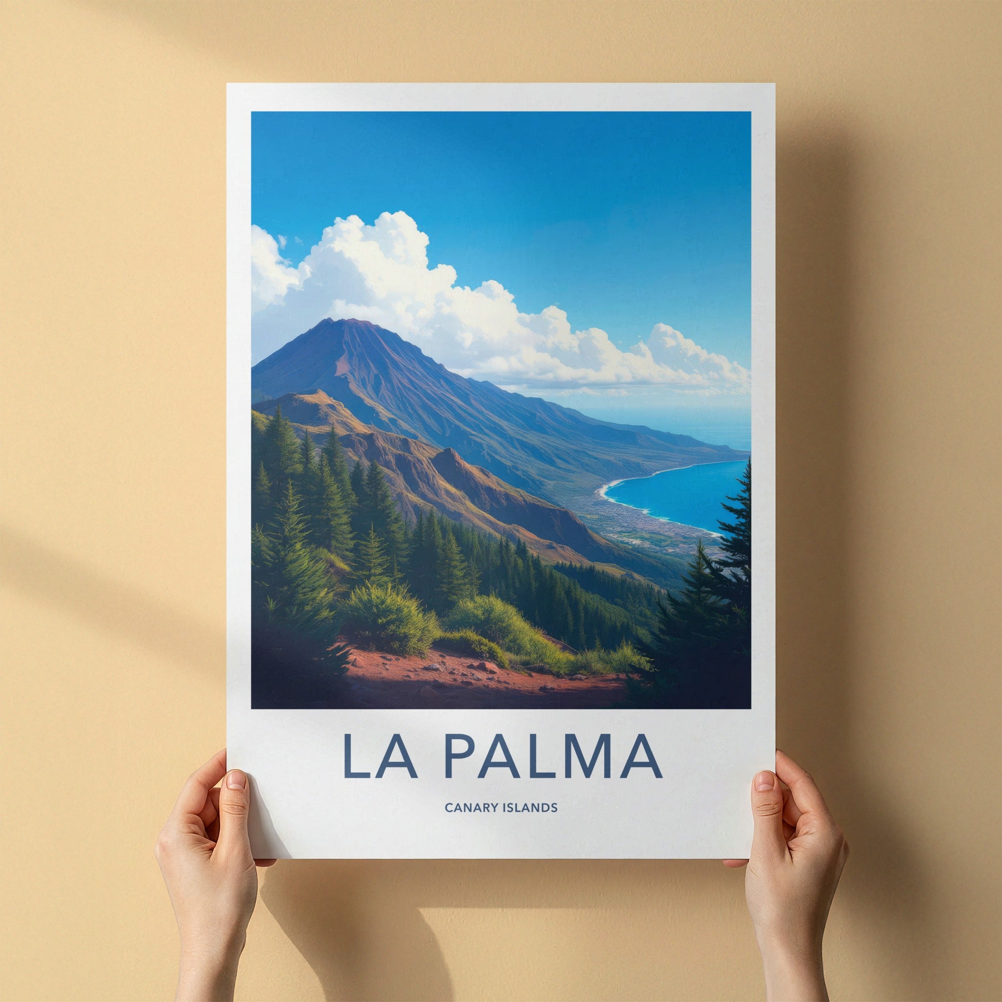 La Palma Poster - Spain Travel Art - Lush Volcanic Coast Wall Decor