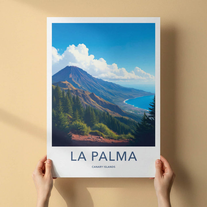 La Palma Poster - Spain Travel Art - Lush Volcanic Coast Wall Decor