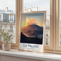La Palma Poster - Spain Travel Art - Misty Mountain Sunset Home Decor