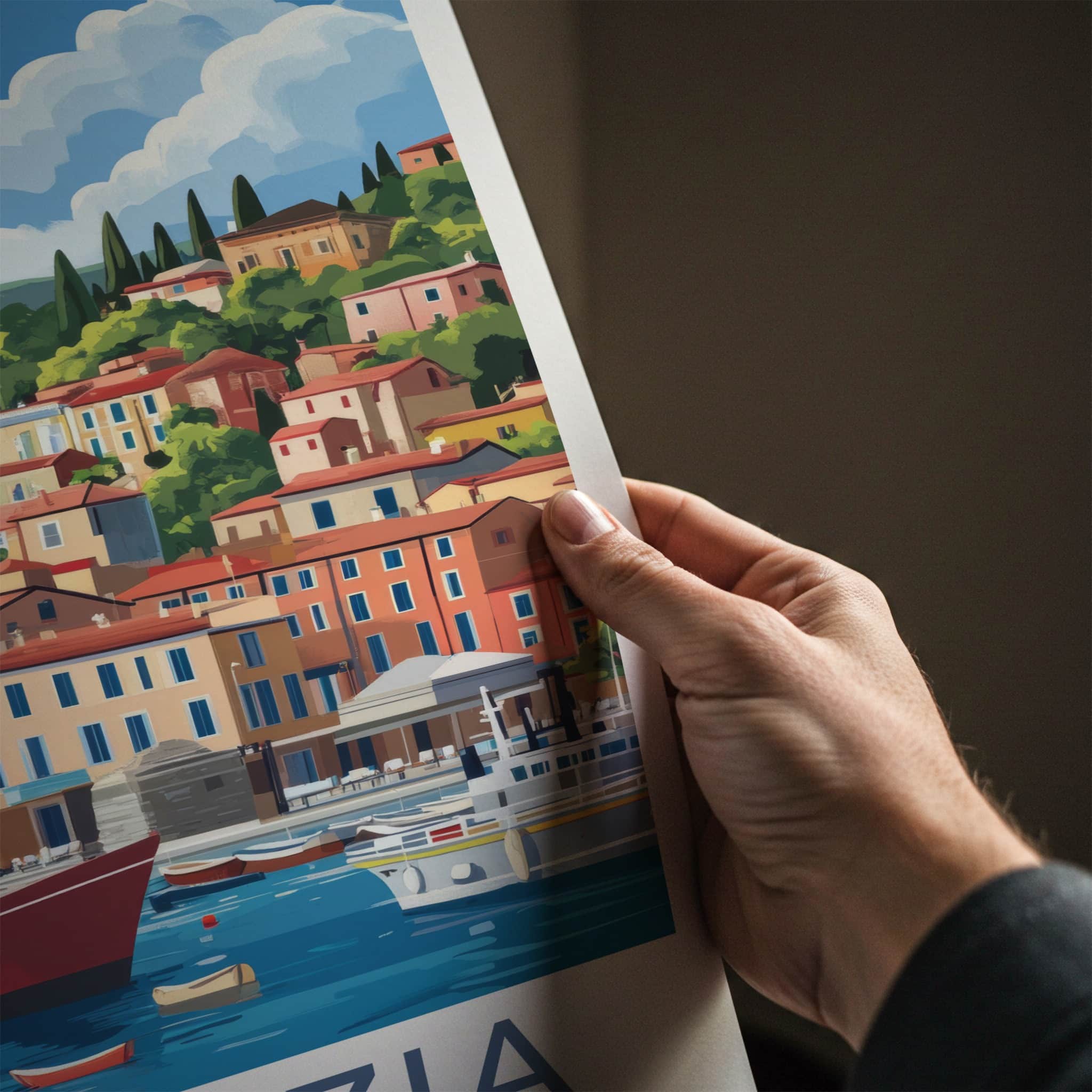 La Spezia Poster - Italy Travel Art - Boats Italian Coast Home Decor