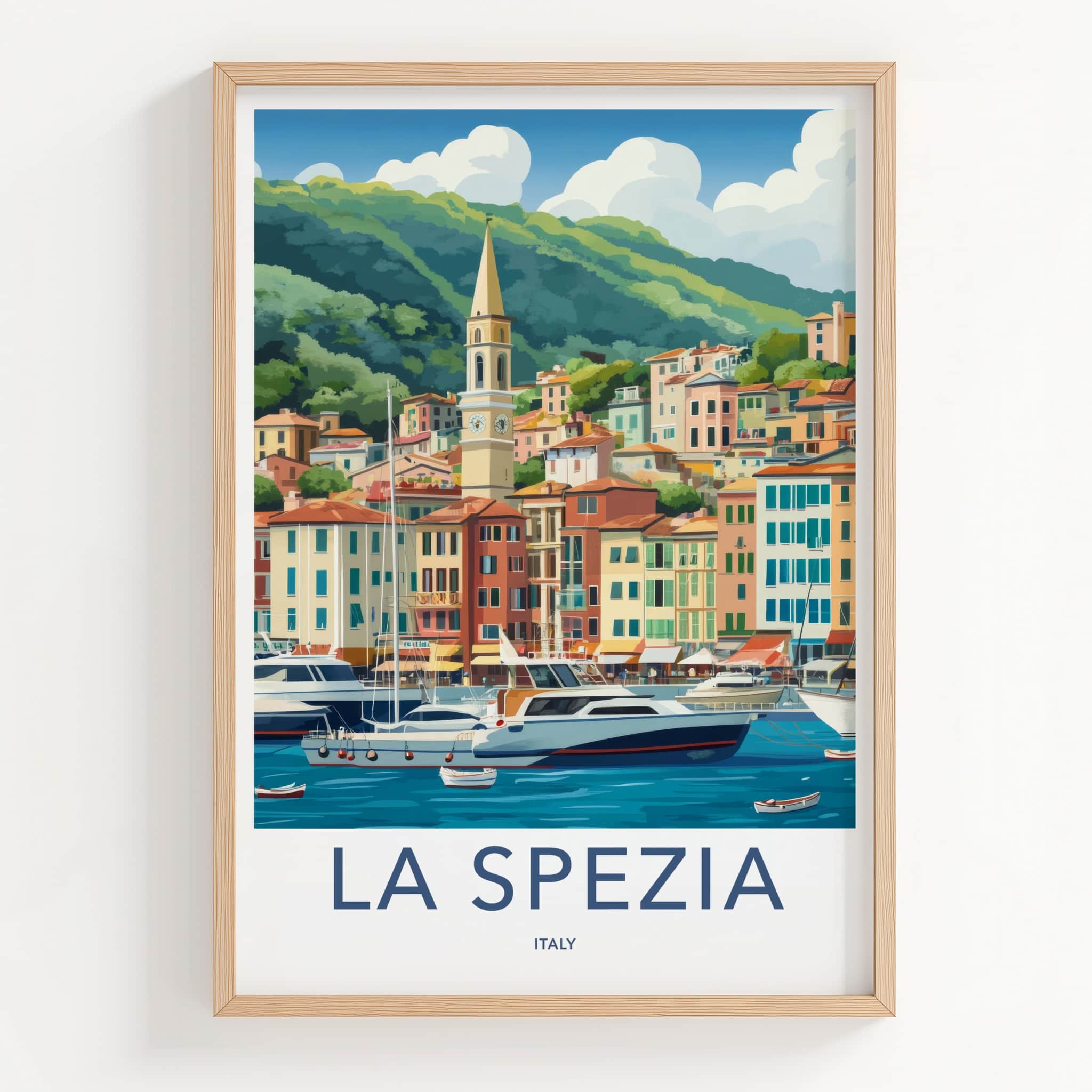 La Spezia Poster - Italy Travel Print - Vibrant Seaside Village Wall Decor
