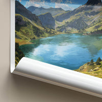 Lac dAllos Poster - France Travel Art - Alpine Lake Panorama Wall Decor
