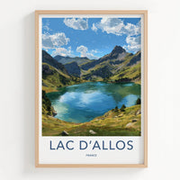 Lac dAllos Poster - France Travel Art - Alpine Lake Panorama Wall Decor
