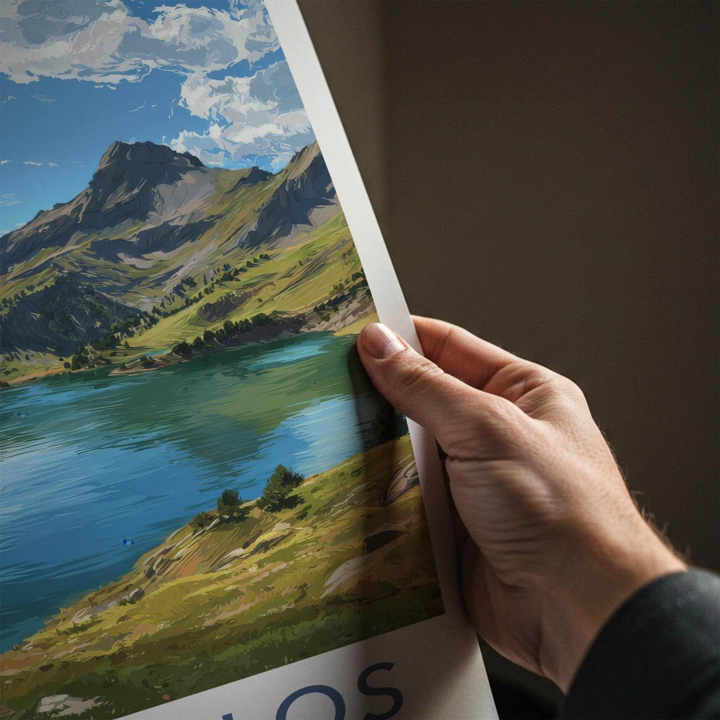 Lac dAllos Poster - France Travel Art - Alpine Lake Panorama Wall Decor