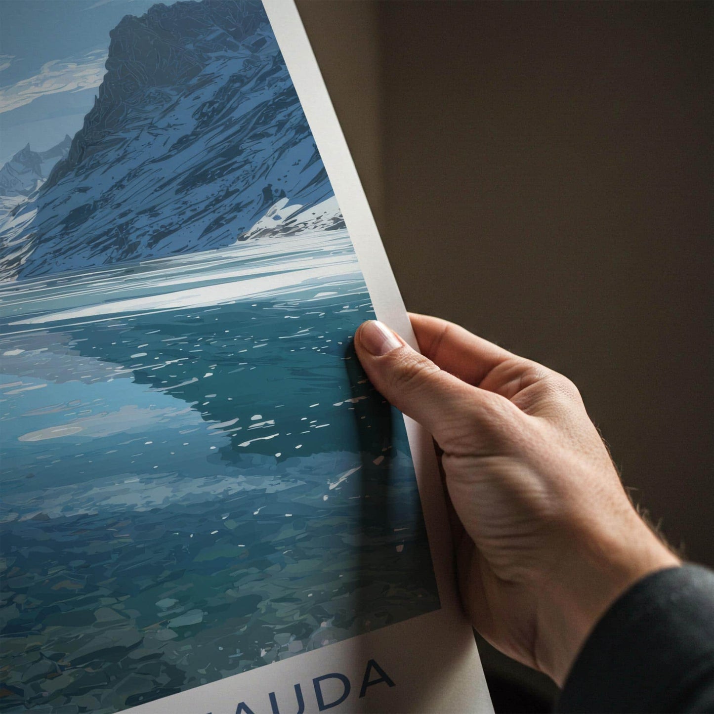 Lac De L'Eychauda Poster - France Wall Art - Frozen Alpine Lake Home Decor