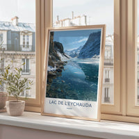 Lac De L'Eychauda Poster - France Wall Art - Frozen Alpine Lake Home Decor