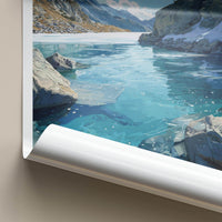 Lac De LEychauda Poster - France Travel Art - Clear Mountain Lake Home Decor