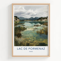 LAC DE PORMENAZ Poster - France Travel Art - Alpine Lake Reflection Home Decor