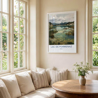 LAC DE PORMENAZ Poster - France Travel Art - Alpine Lake Reflection Home Decor