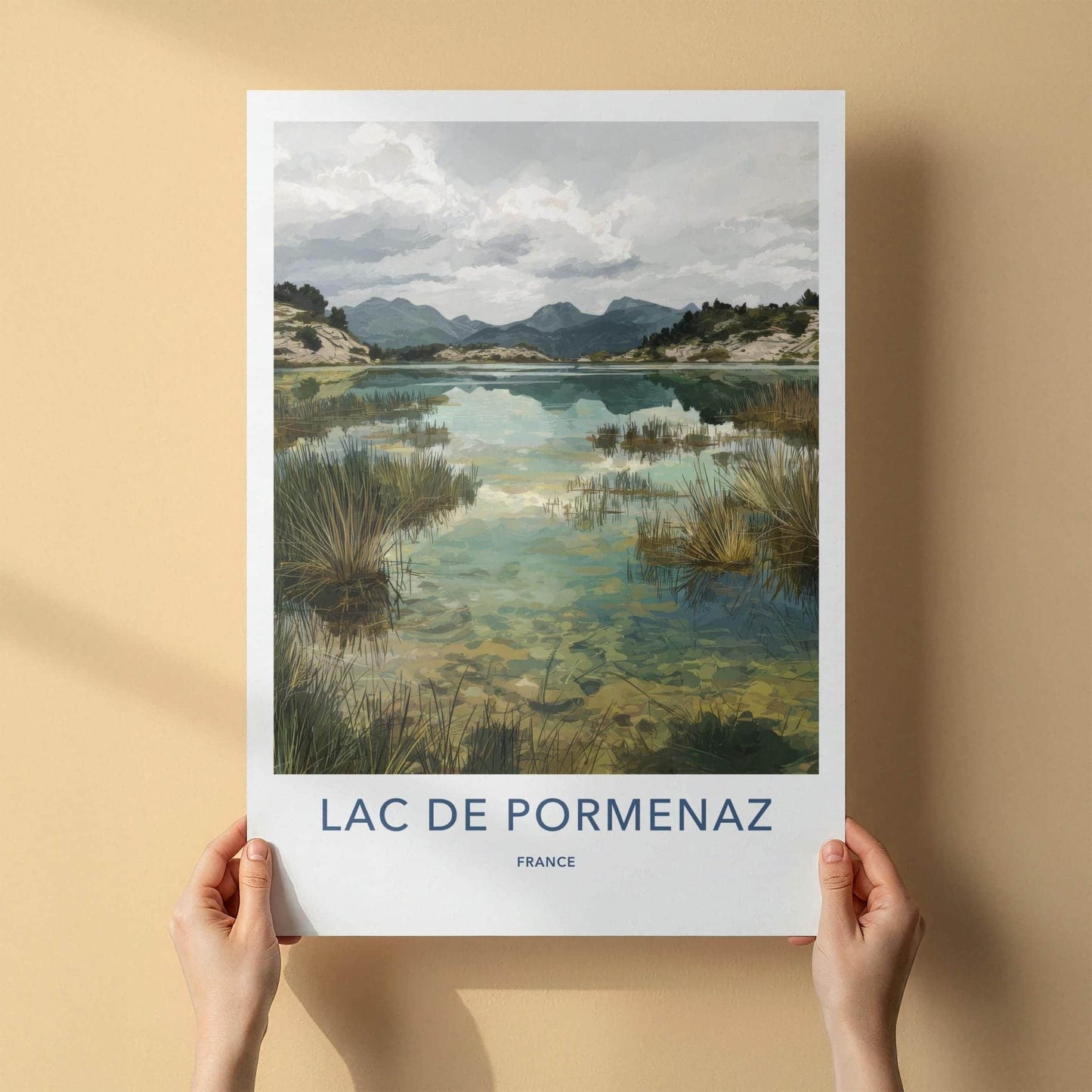 LAC DE PORMENAZ Poster - France Travel Art - Alpine Lake Reflection Home Decor