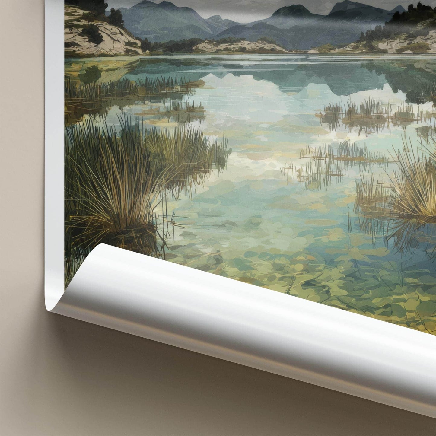 LAC DE PORMENAZ Poster - France Travel Art - Alpine Lake Reflection Home Decor