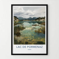 LAC DE PORMENAZ Poster - France Travel Art - Alpine Lake Reflection Home Decor
