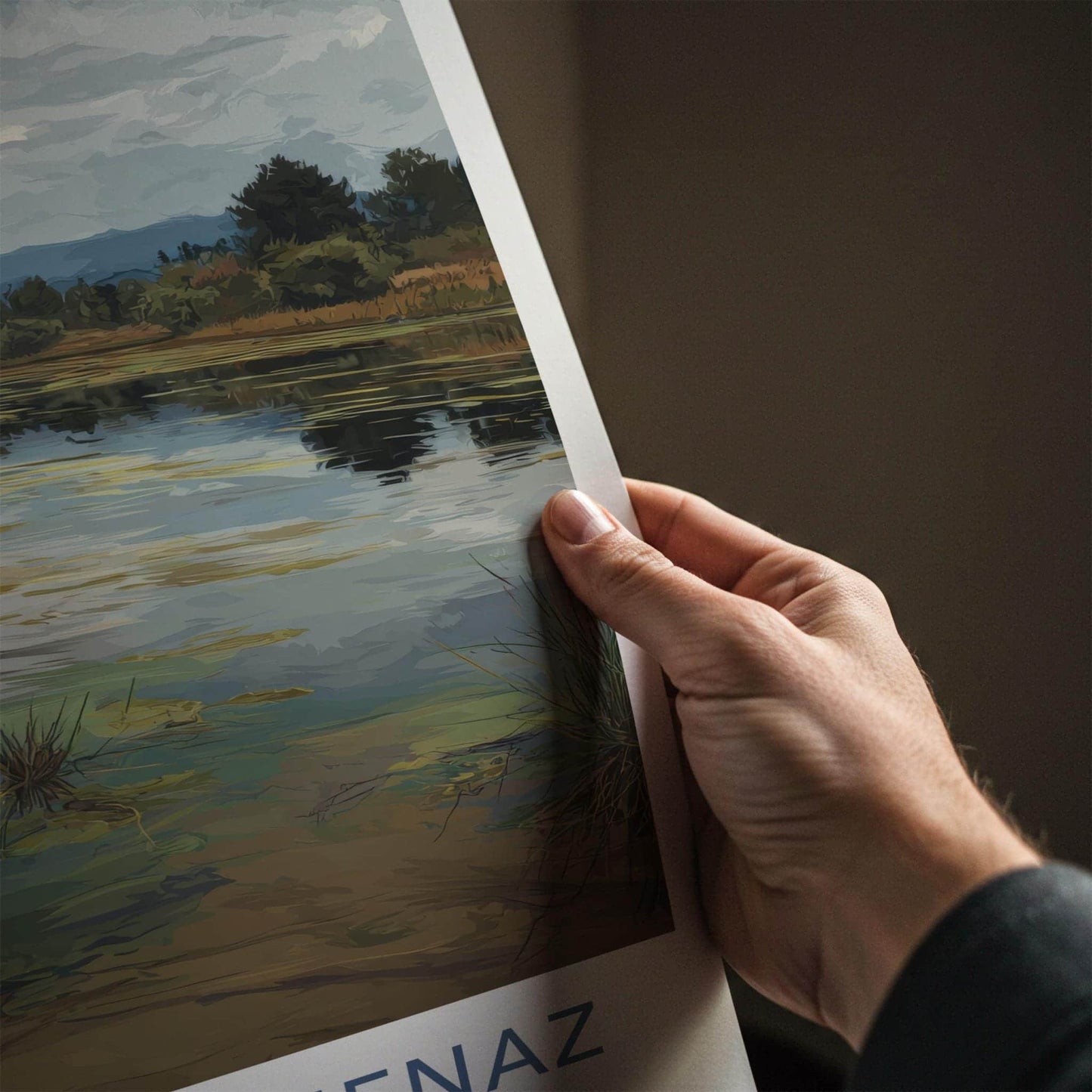 Lac De Pormenaz Poster - France Travel Art - Cloudy Lake Landscape Wall Decor