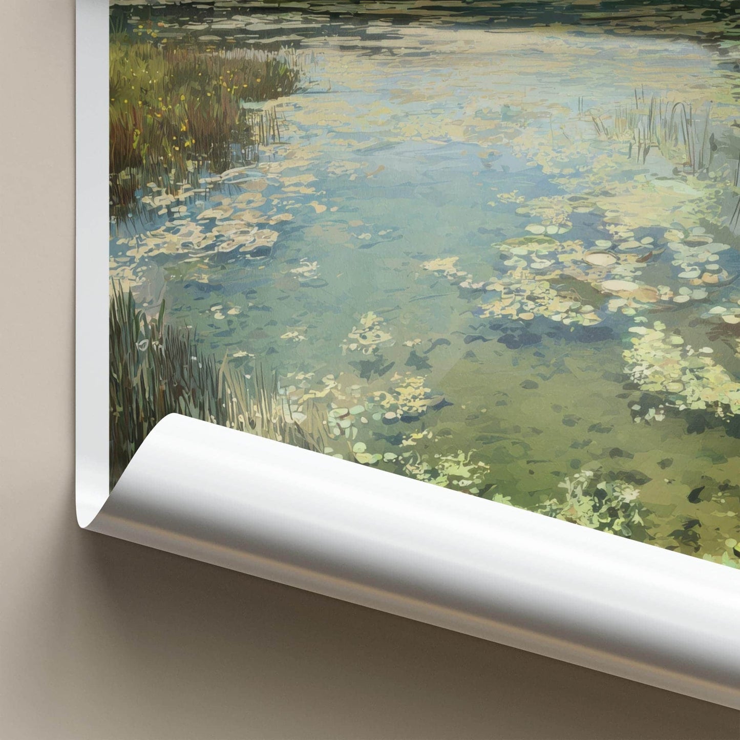 Lac De Pormenaz Poster - France Travel Art - Lilypad Mountain Lake Home Decor