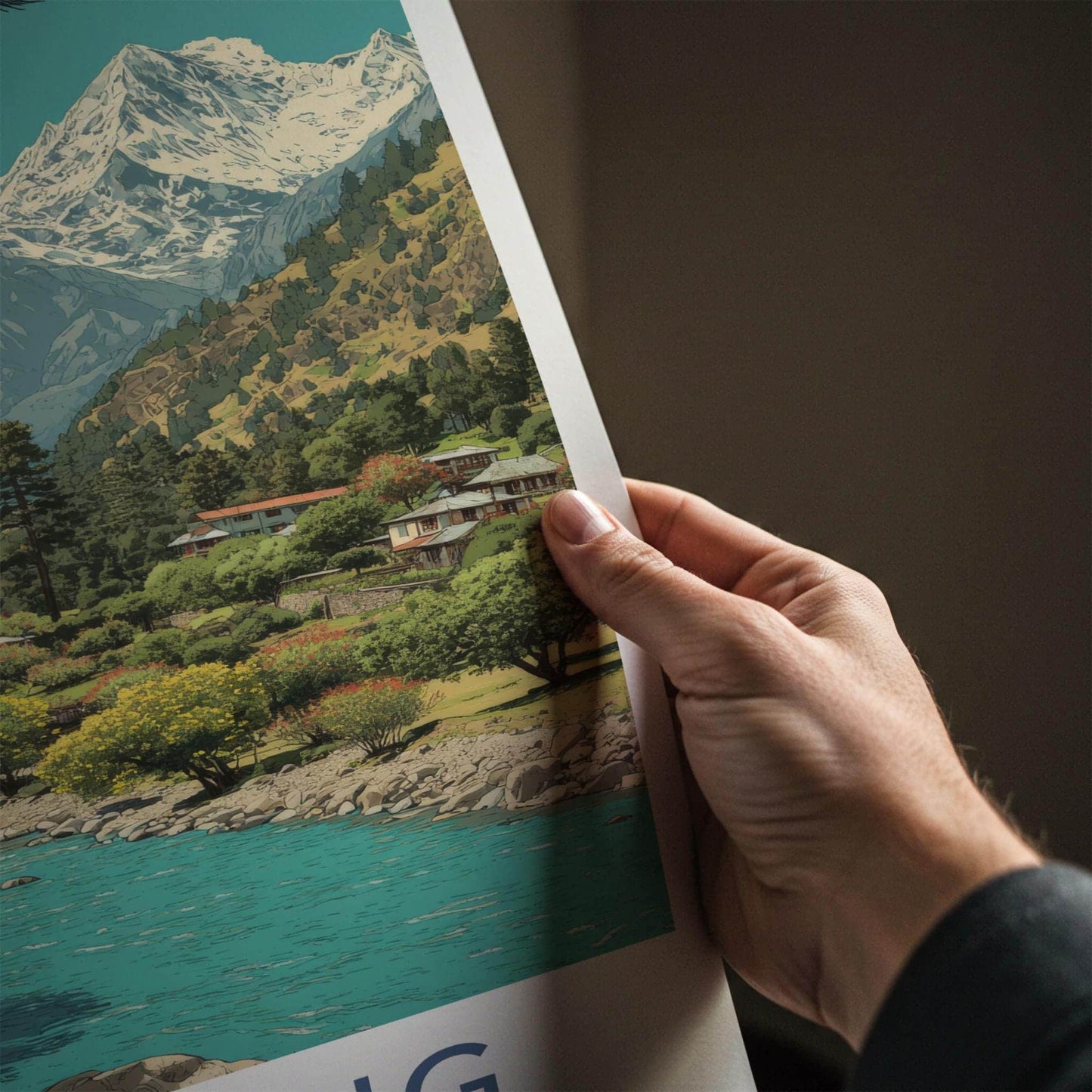Lachung Poster - India Travel Art - Sikkim Mountain River Valley Wall Decor